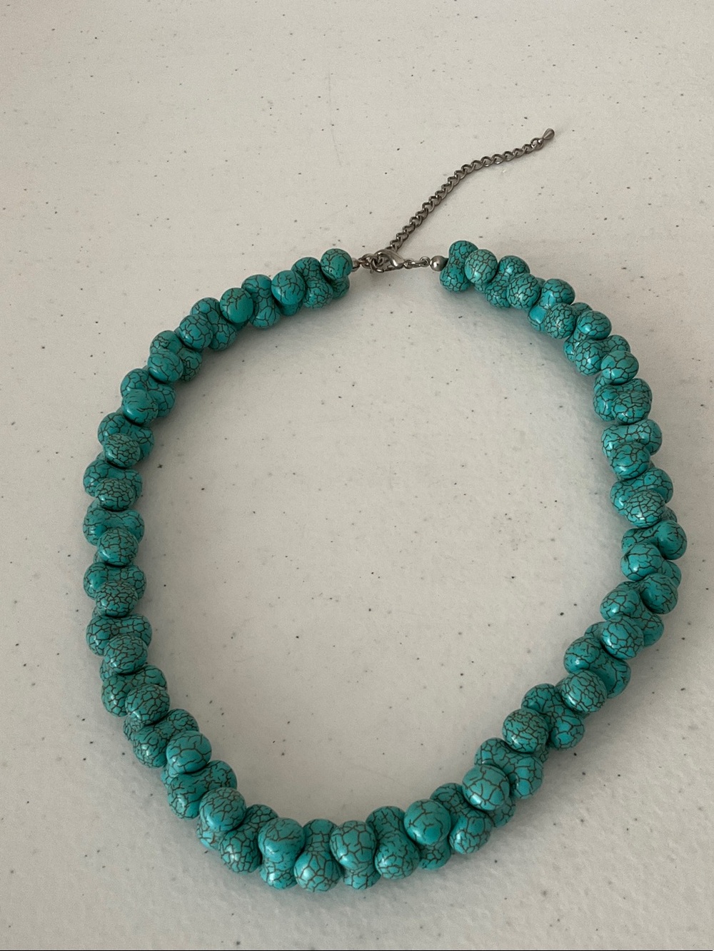 Handmade Turquoise Bead Choker Necklace